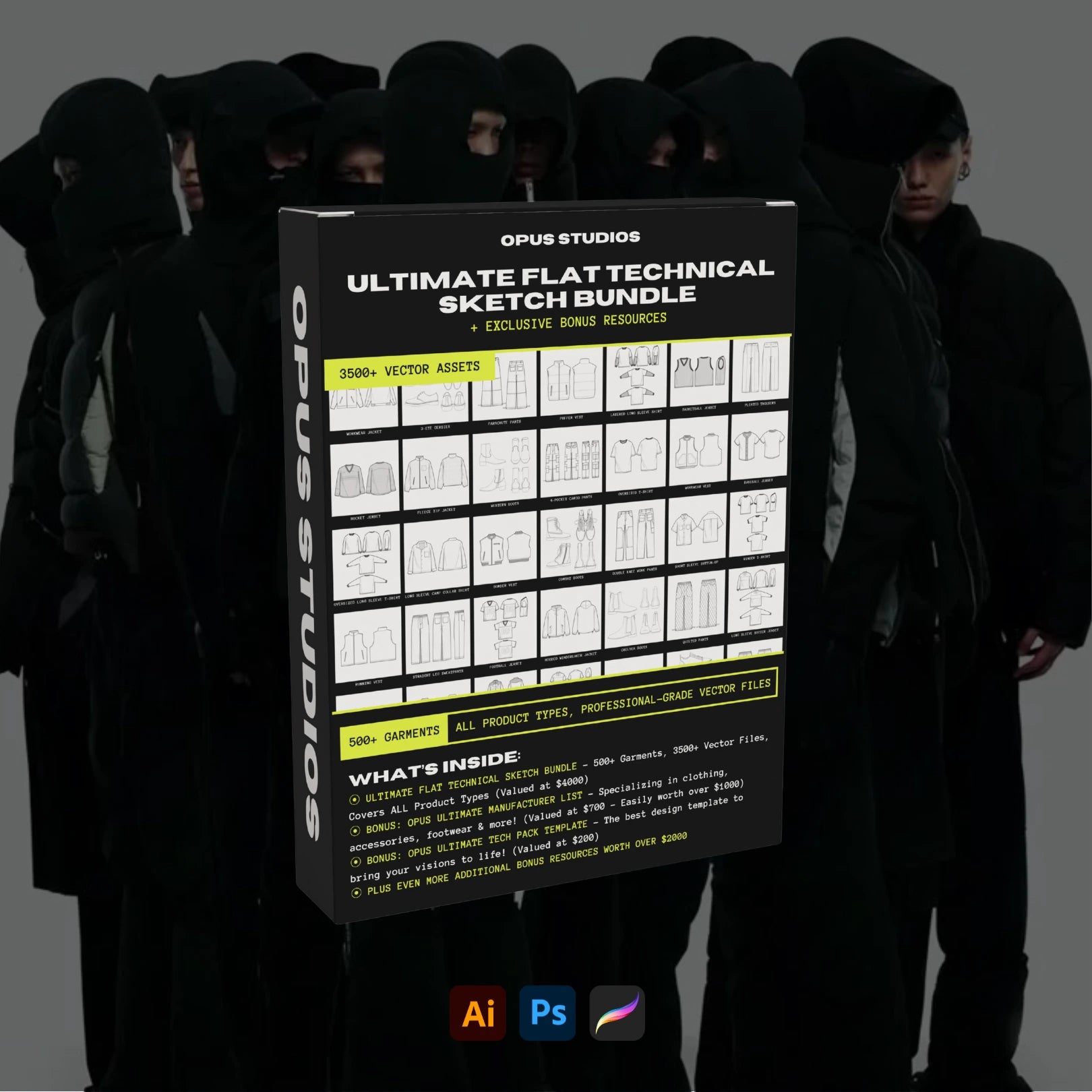 OPUS Professional Flat Sketch & Manufacturer Bundle (600+ Design Mockups & 600+ Trusted Factories)