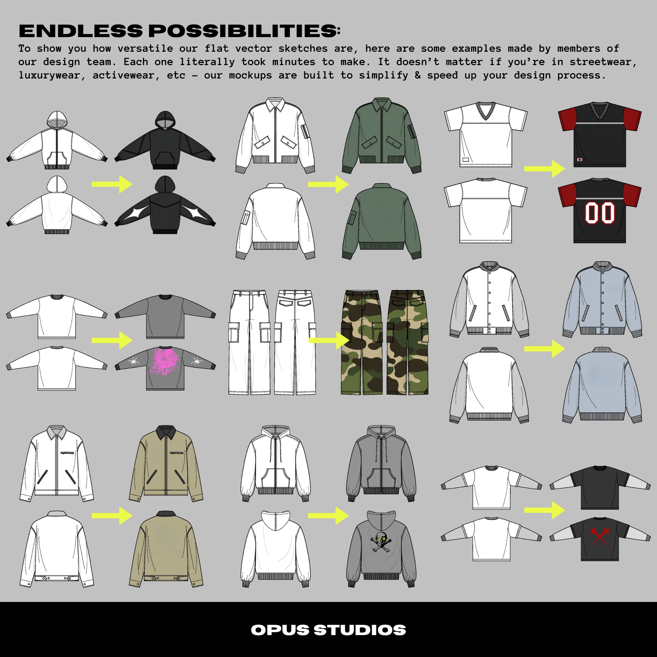 OPUS Professional Flat Sketch & Manufacturer Bundle (600+ Design Mockups & 600+ Trusted Factories)