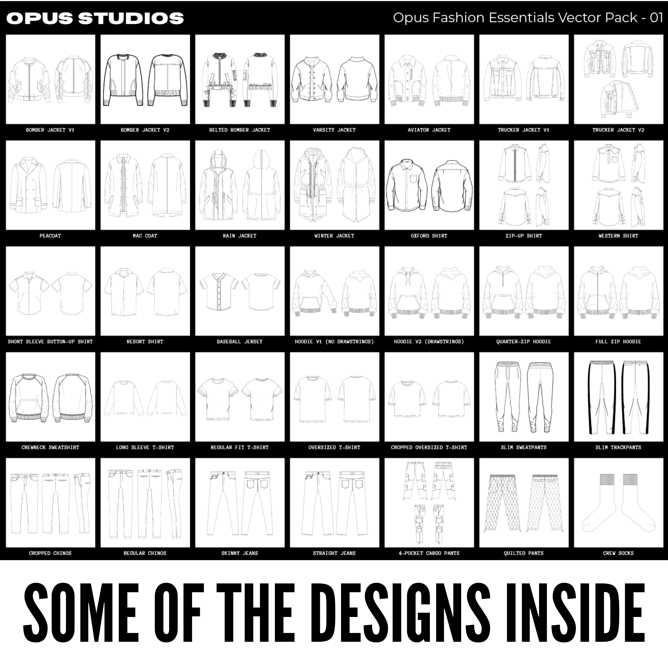 OPUS Ultimate Flat Technical Sketch Bundle + 500 OPUS Vetted Low MOQ Manufacturers